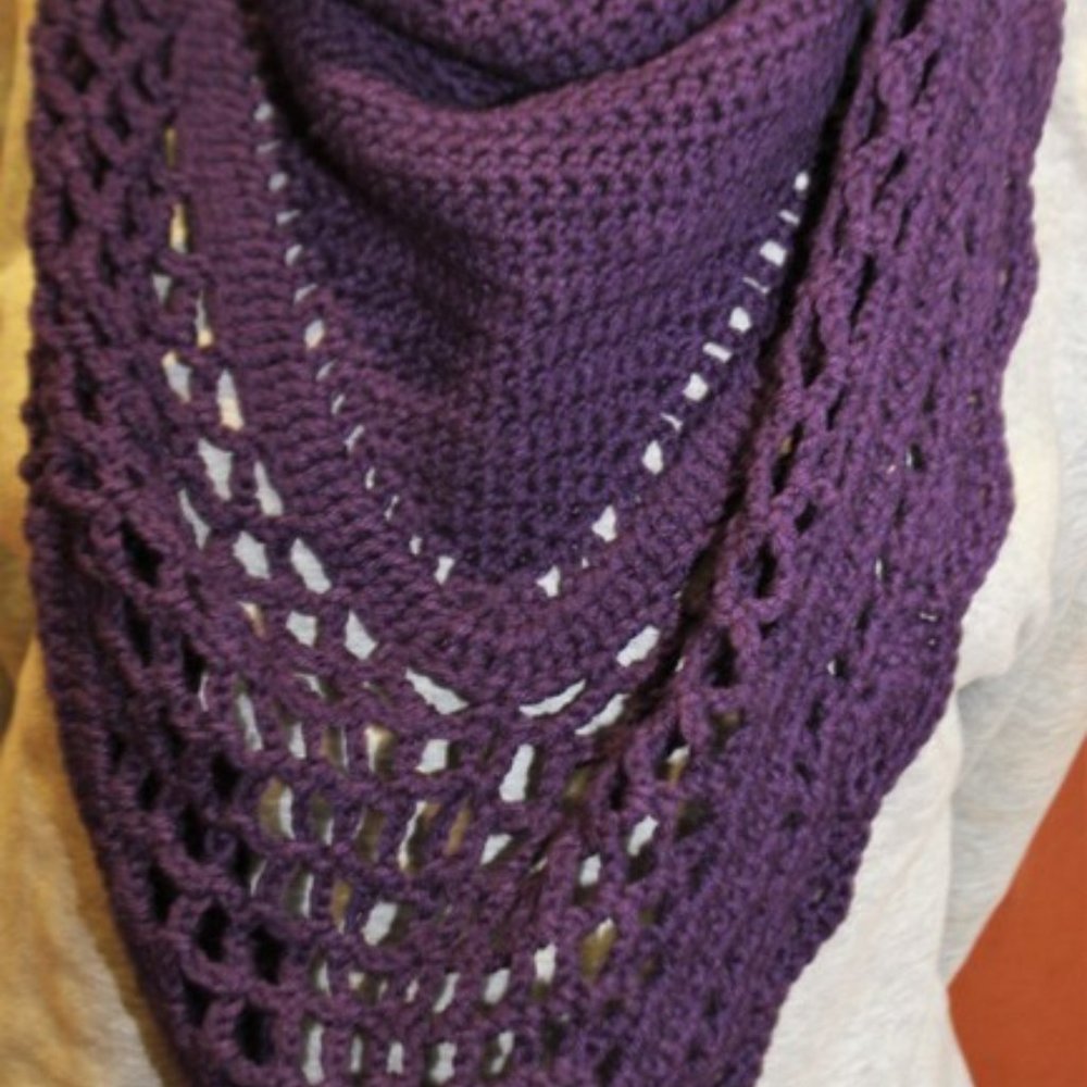 Handcrafted Aestlight-Style Shawl Scarf Wrap in Purple Paradise NEW - Picture 3 of 9